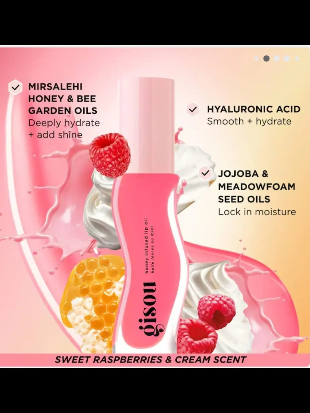 Gisou Honey Infused Lip Oil — Raspberry Swirl